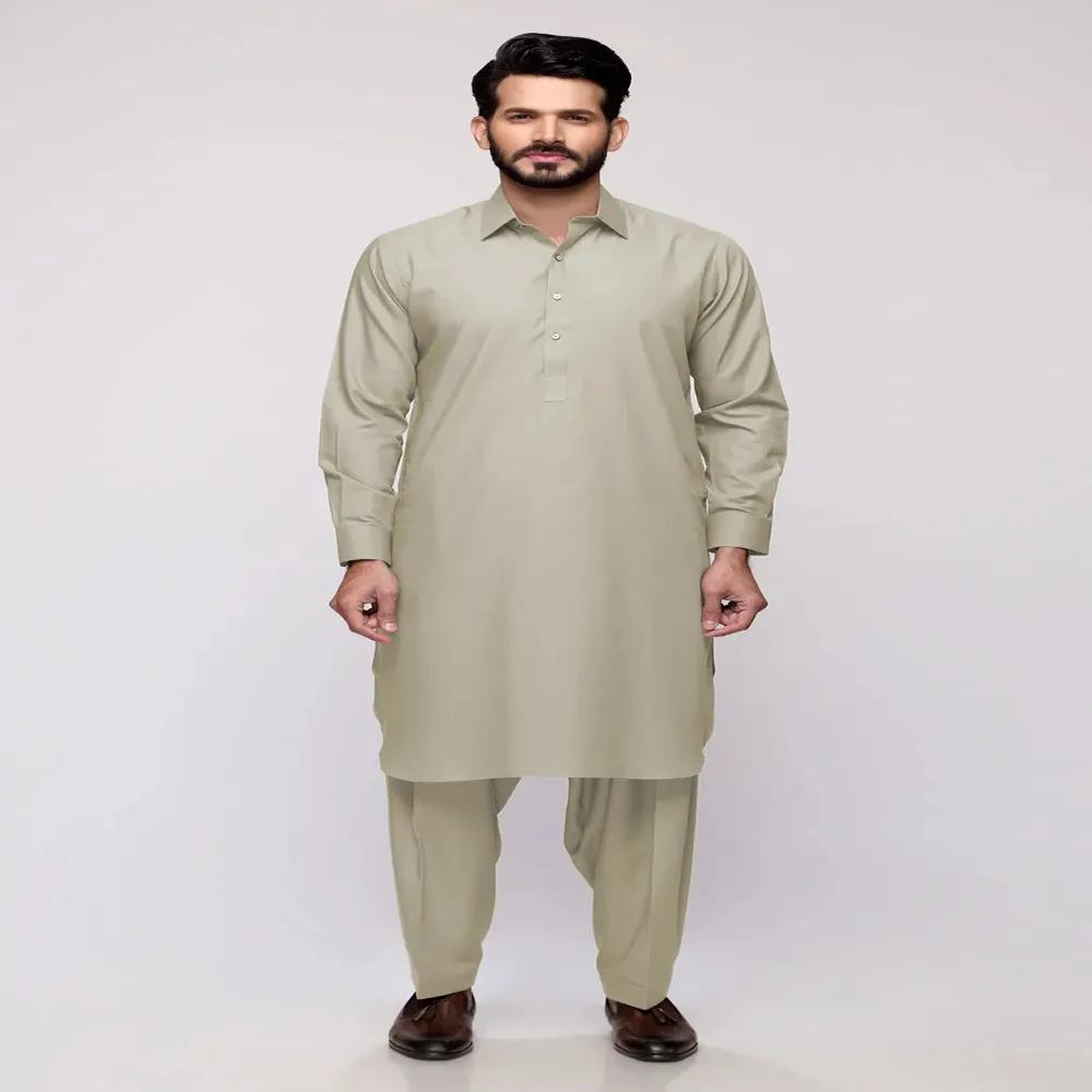 Grey Green Unstitched Fabric Mega Super | Gul Ahmed Men Collection