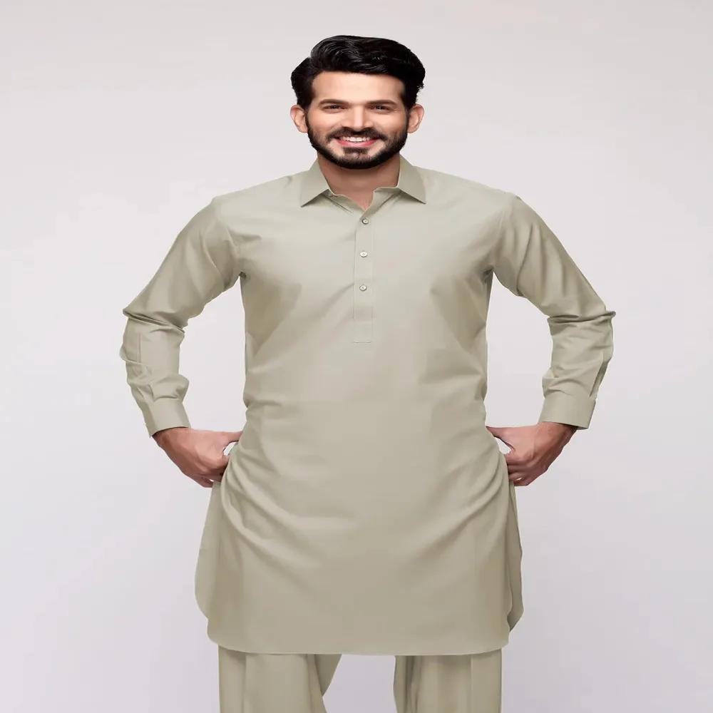 Grey Green Unstitched Fabric Mega Super | Gul Ahmed Men Collection