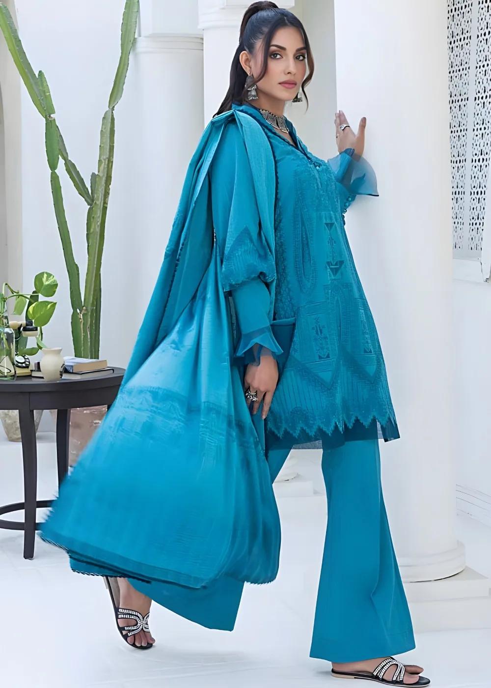 Gul Ahmed 3-Piece Chambray Jacquard Unstitched Suit MJ-42006