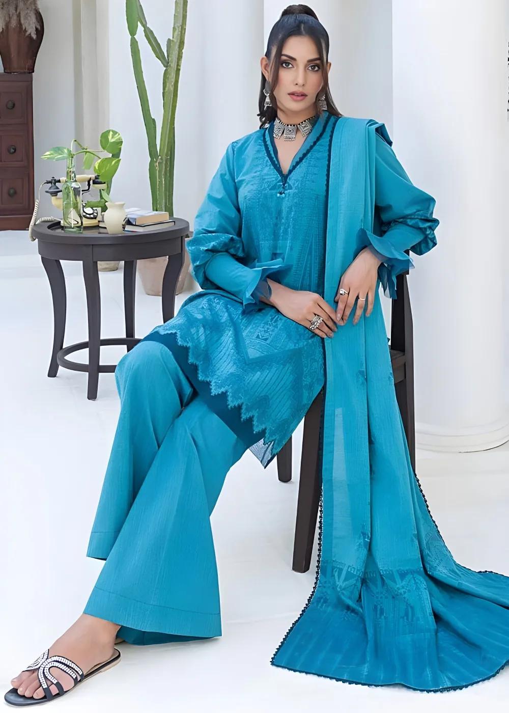 Gul Ahmed 3-Piece Chambray Jacquard Unstitched Suit MJ-42006