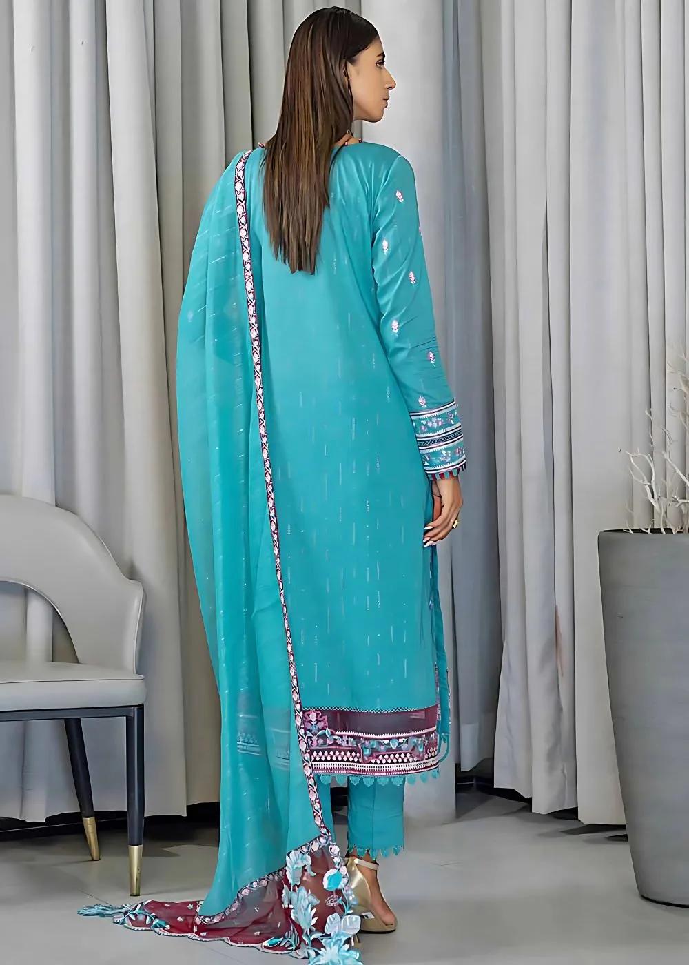 Gul Ahmed 3-Piece Embroidered Glitter Printed Cambric Unstitched Suit with Sequins Dupatta PM-32073