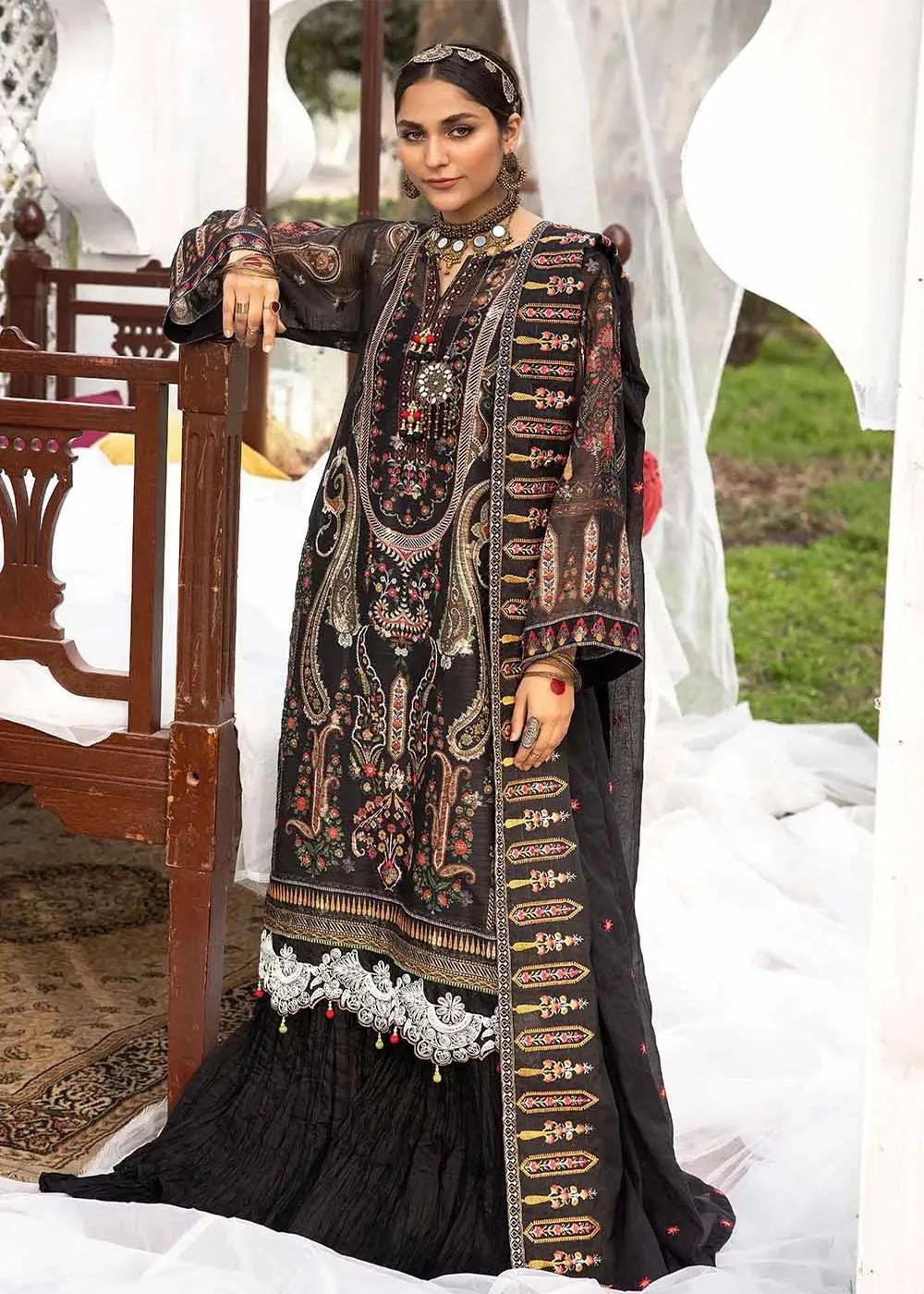 Gul Ahmed 3-Piece Embroidered Jacquard Printed Unstitched Suit with Embroidered Stripe Dupatta FE-32025