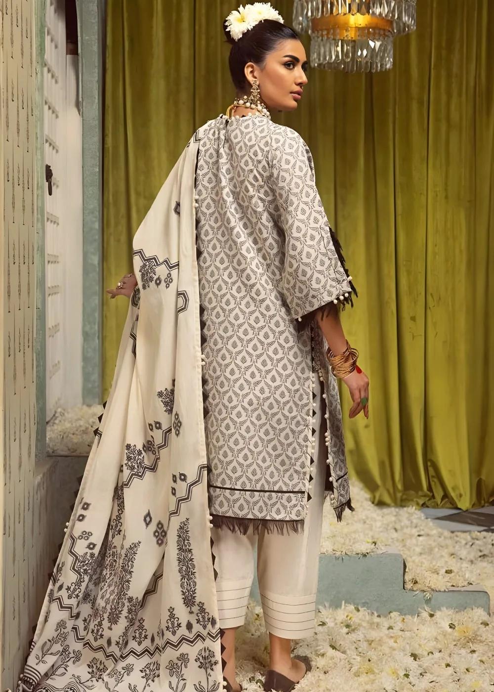 Gul Ahmed 3-Piece Embroidered Jacquard Unstitched Suit with Dupatta JD-42002
