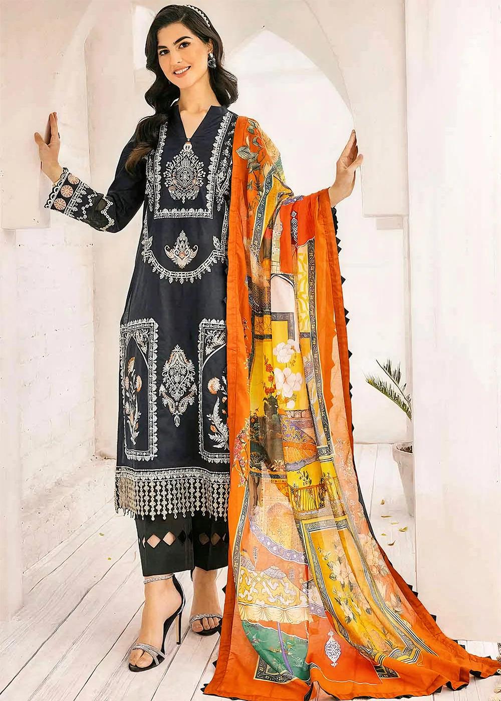 Gul Ahmed 3-Piece Embroidered Lawn Unstitched Digital Printed Suit CL-32052