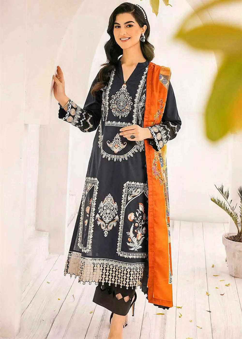 Gul Ahmed 3-Piece Embroidered Lawn Unstitched Digital Printed Suit CL-32052