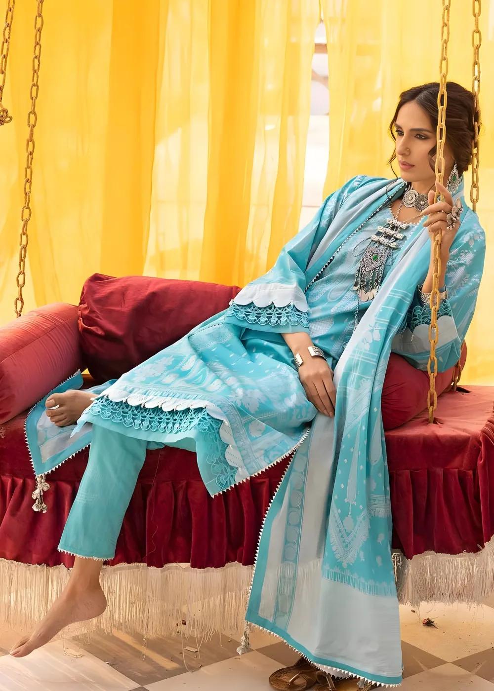 Gul Ahmed 3-Piece Glitter Printed Lawn Unstitched Suit CL-32538 B