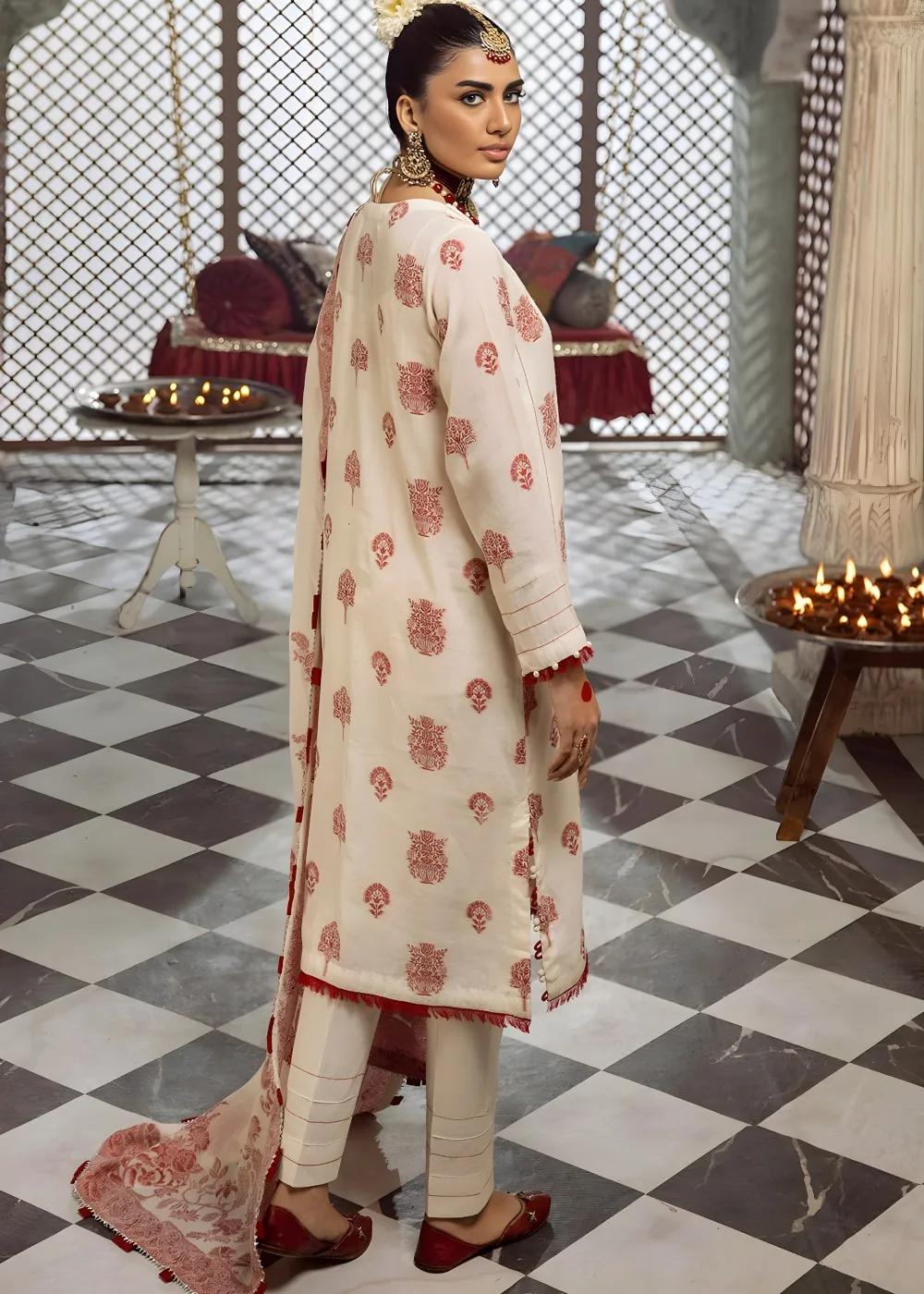 Gul Ahmed 3-Piece Jacquard Unstitched Suit with Dupatta and Inner JD-42003