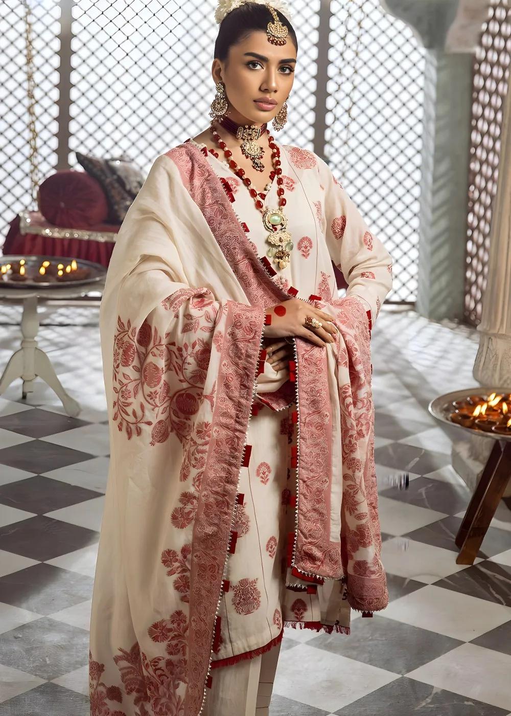 Gul Ahmed 3-Piece Jacquard Unstitched Suit with Dupatta and Inner JD-42003