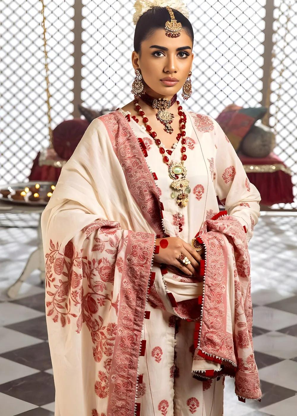 Gul Ahmed 3-Piece Jacquard Unstitched Suit with Dupatta and Inner JD-42003