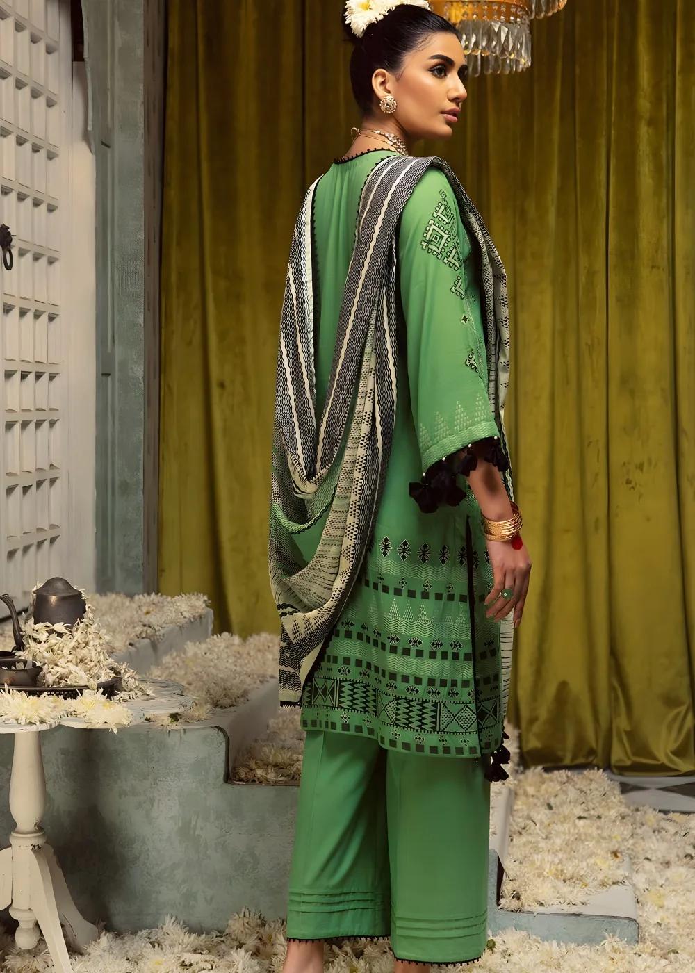 Gul Ahmed 3-Piece Jacquard Unstitched Suit with Printed Leno Dupatta MJ-42004