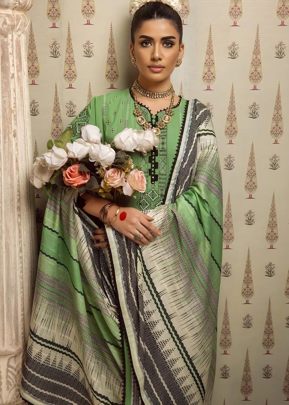 Gul Ahmed 3-Piece Jacquard Unstitched Suit with Printed Leno Dupatta MJ-42004