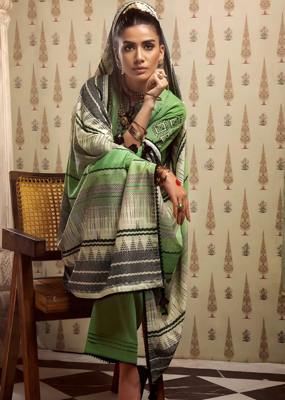 Gul Ahmed 3-Piece Jacquard Unstitched Suit with Printed Leno Dupatta MJ-42004