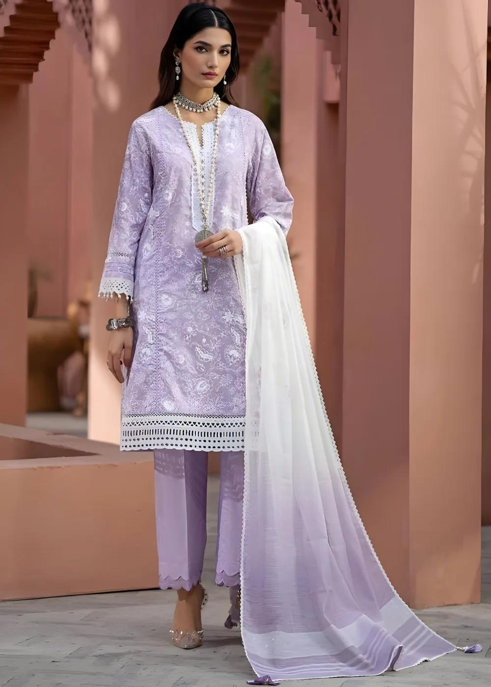 Gul Ahmed 3-Piece Lacquer Printed Lawn Shirt with Paper Cotton Dupatta SP-42015
