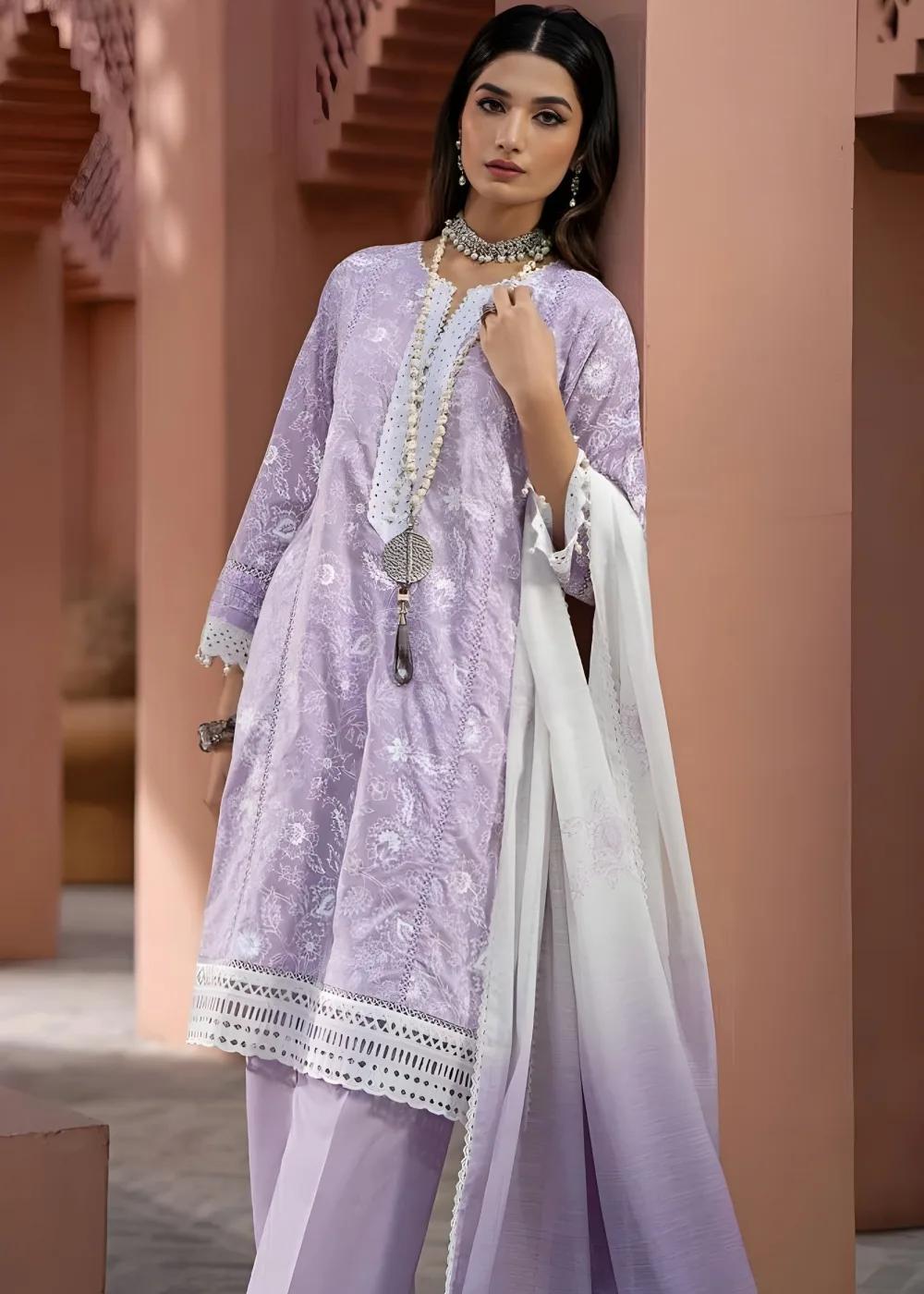 Gul Ahmed 3-Piece Lacquer Printed Lawn Shirt with Paper Cotton Dupatta SP-42015
