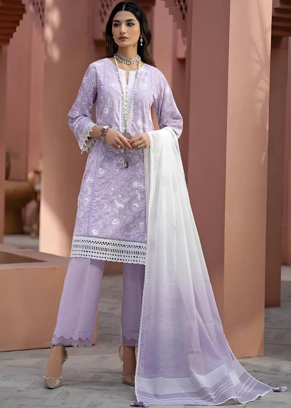 Gul Ahmed 3-Piece Lacquer Printed Lawn Shirt with Paper Cotton Dupatta SP-42015