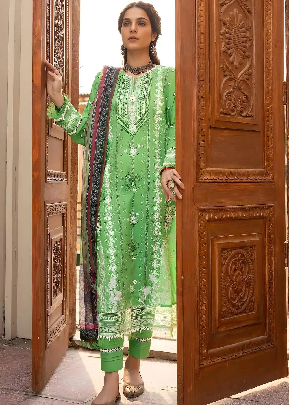 Gul Ahmed 3-Piece Lacquer Printed Lawn Unstitched Suit with Khaddi Net Dupatta and organza on neckline CN-32017