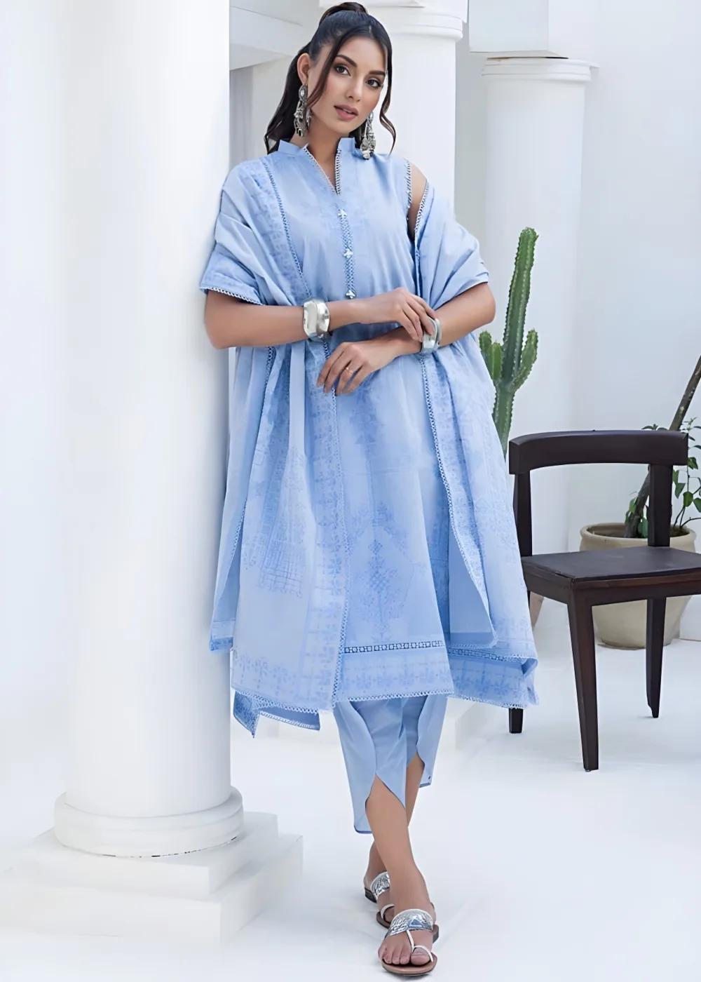 Gul Ahmed 3-Piece Unstitched Chambray Jacquard Shirt with Chambray Jacquard Dupatta MJ-42008