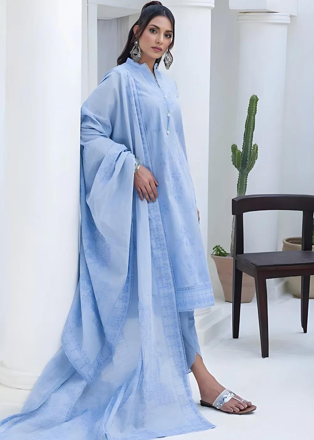Gul Ahmed 3-Piece Unstitched Chambray Jacquard Shirt with Chambray Jacquard Dupatta MJ-42008