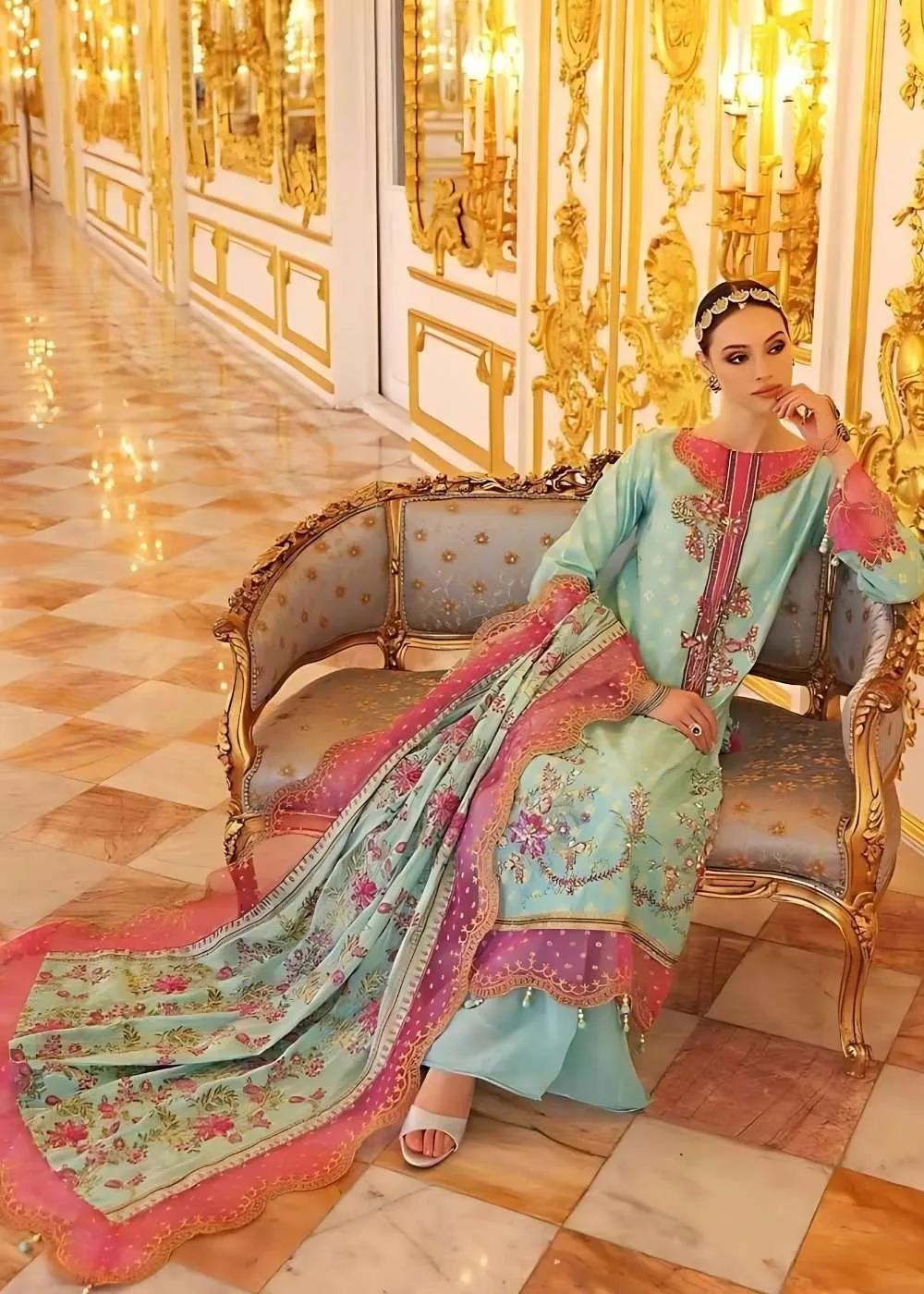 Gul Ahmed 3-Piece Unstitched Jacquard Embroidered Suit with Jacquard Dupatta PRW-22002