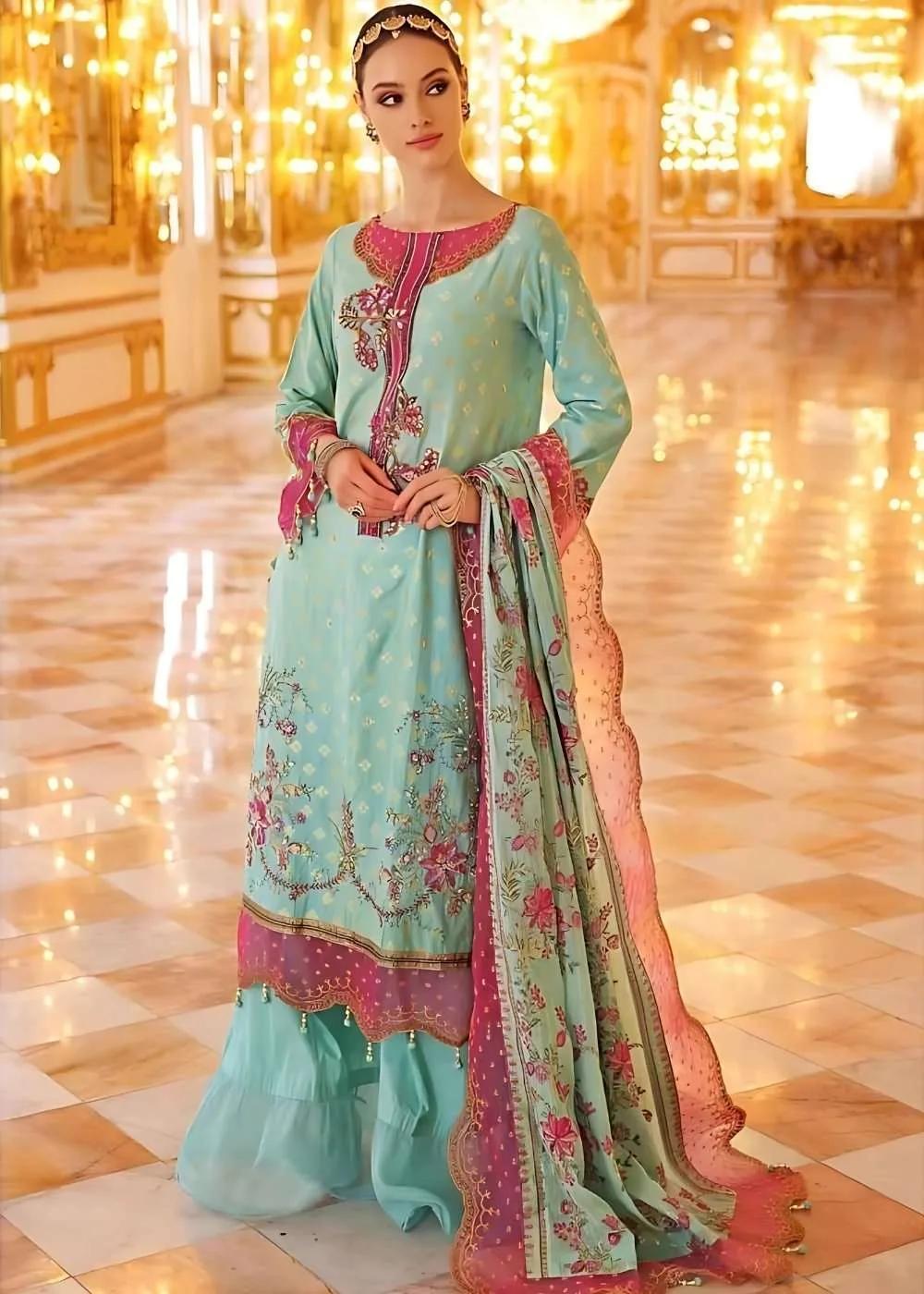 Gul Ahmed 3-Piece Unstitched Jacquard Embroidered Suit with Jacquard Dupatta PRW-22002
