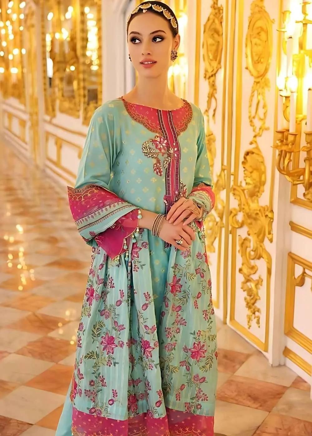 Gul Ahmed 3-Piece Unstitched Jacquard Embroidered Suit with Jacquard Dupatta PRW-22002