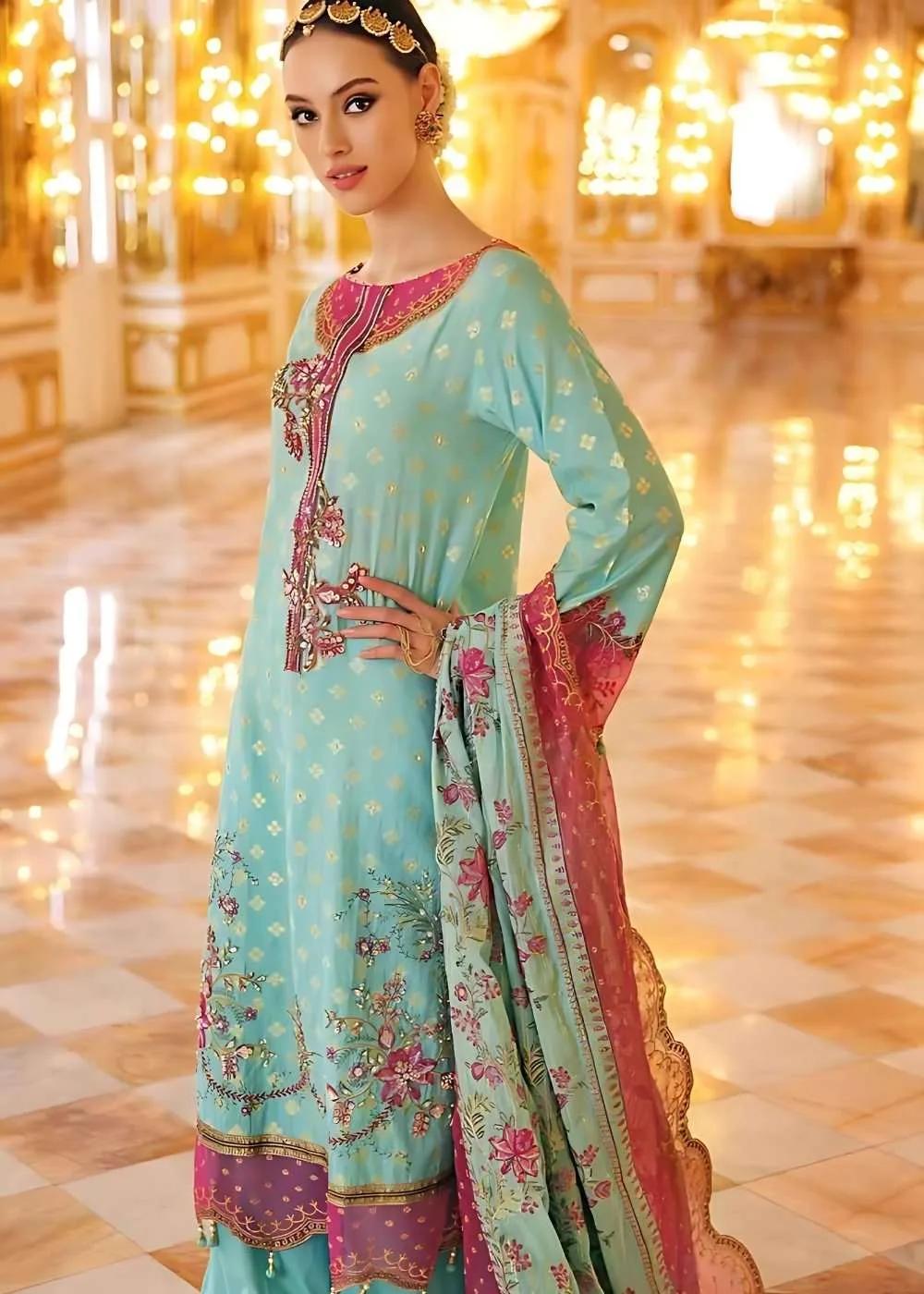 Gul Ahmed 3-Piece Unstitched Jacquard Embroidered Suit with Jacquard Dupatta PRW-22002
