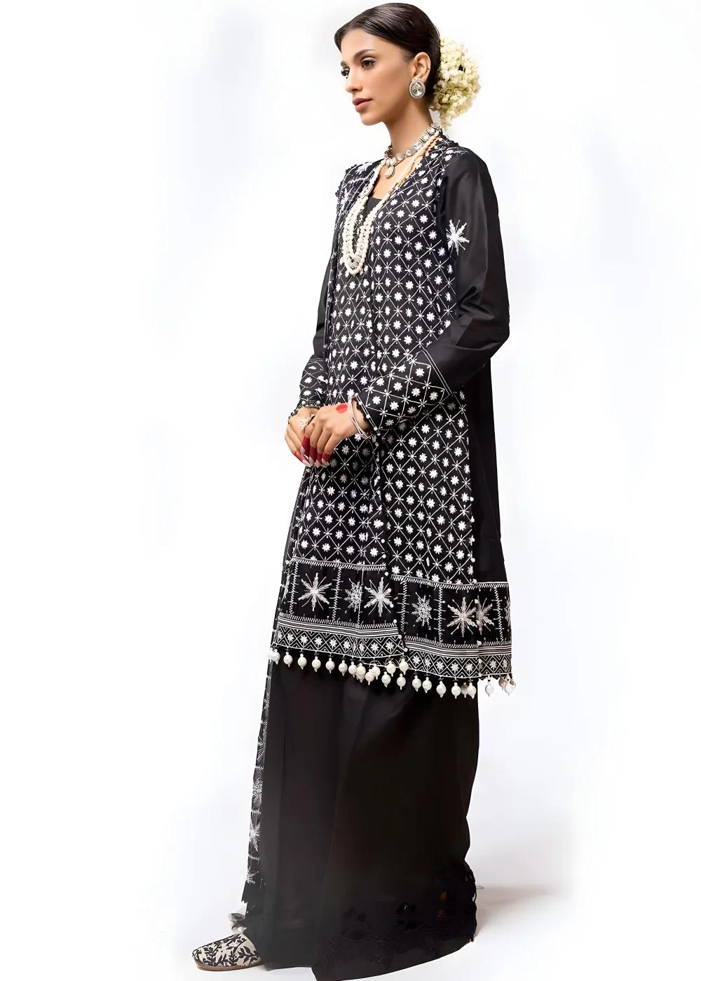 Gul Ahmed 3-Piece Unstitched Luxurious Embroidered Lawn Shirt with Embroidered Chiffon Dupatta FE-42089