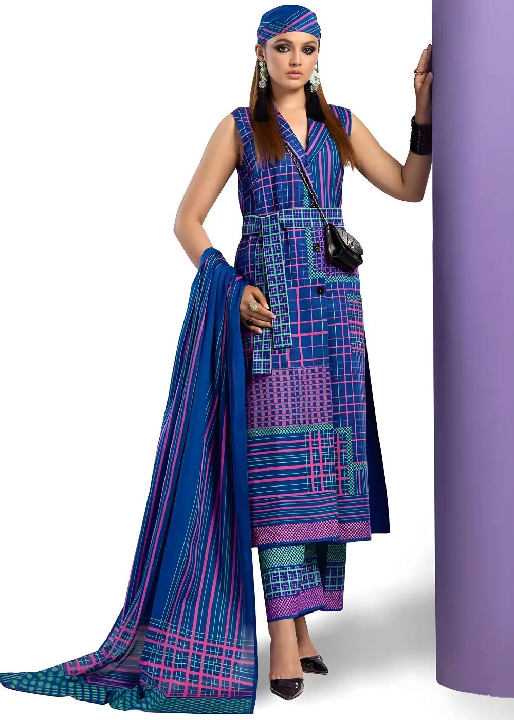 Gul Ahmed 3-Piece Unstitched Printed Lawn Shirt with Lawn Dupatta CL-42150