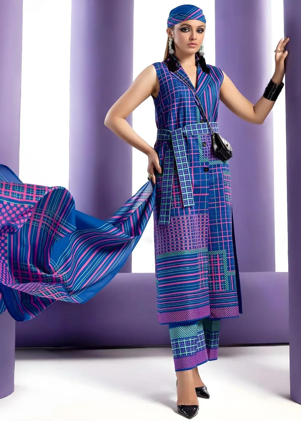 Gul Ahmed 3-Piece Unstitched Printed Lawn Shirt with Lawn Dupatta CL-42150