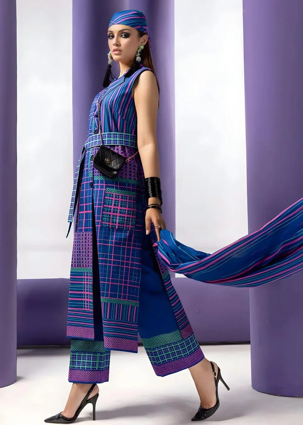 Gul Ahmed 3-Piece Unstitched Printed Lawn Shirt with Lawn Dupatta CL-42150