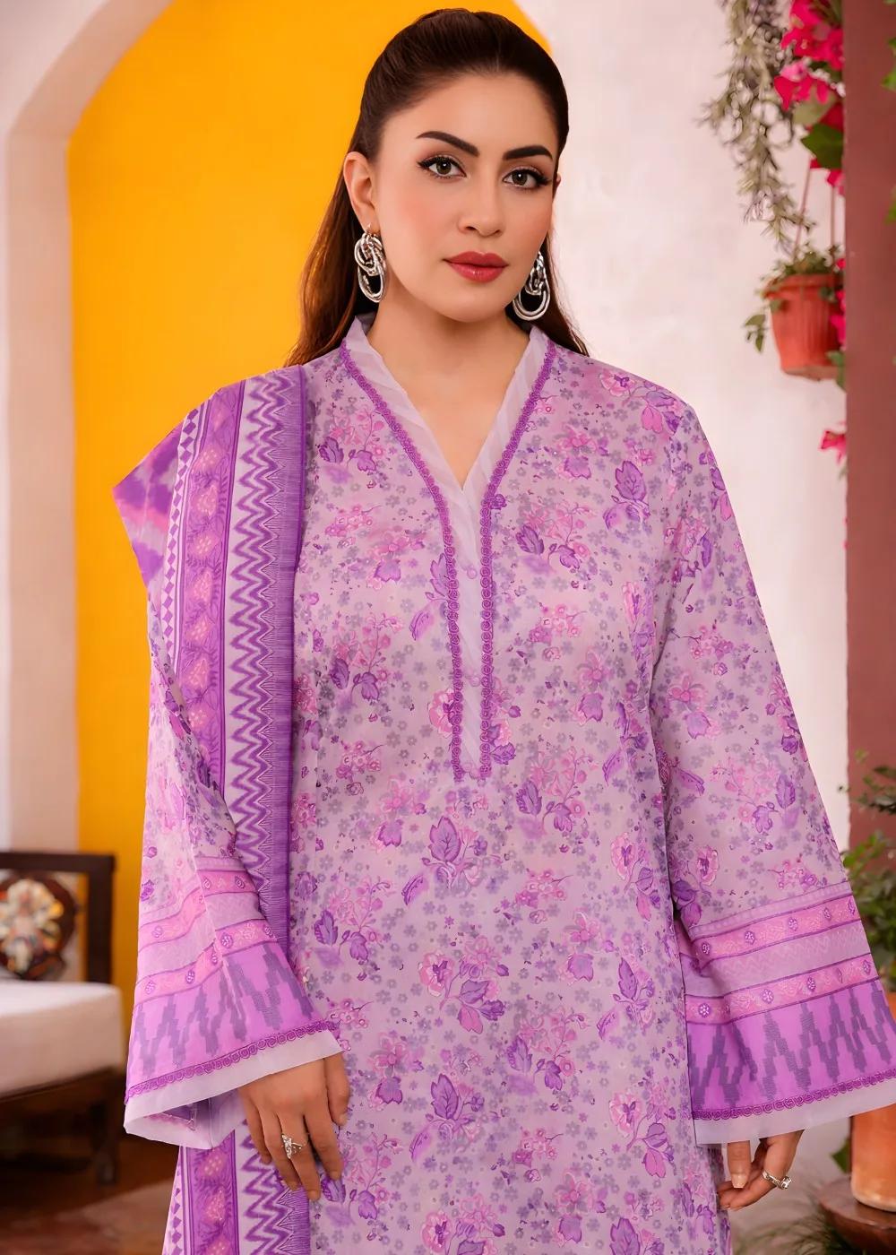 Gul Ahmed 3-Piece Unstitched Printed Lawn Shirt with Lawn Dupatta CL-42299 B