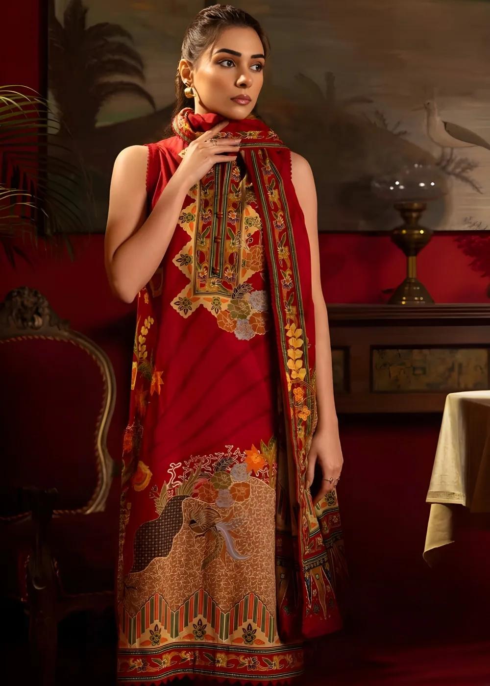 Gul Ahmed 3-Piece Unstitched Printed Lawn Suit with Printed Lawn Dupatta CL-42181