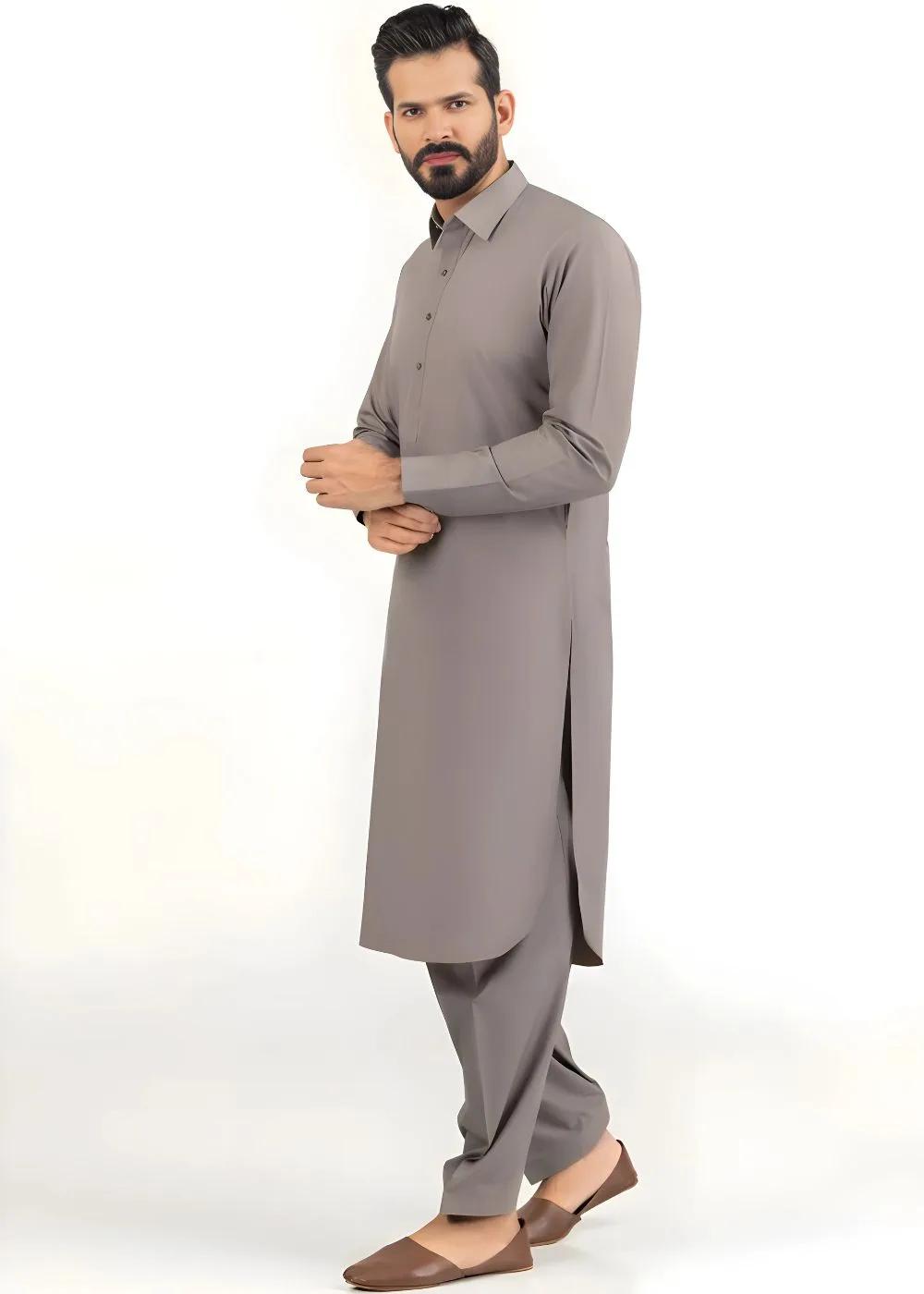 Gul Ahmed Brown Ambassador Wash & Wear Unstitched Fabric