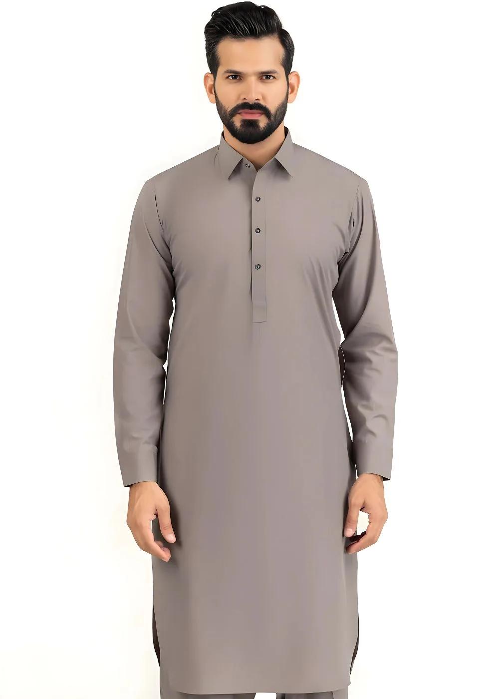 Gul Ahmed Brown Ambassador Wash & Wear Unstitched Fabric
