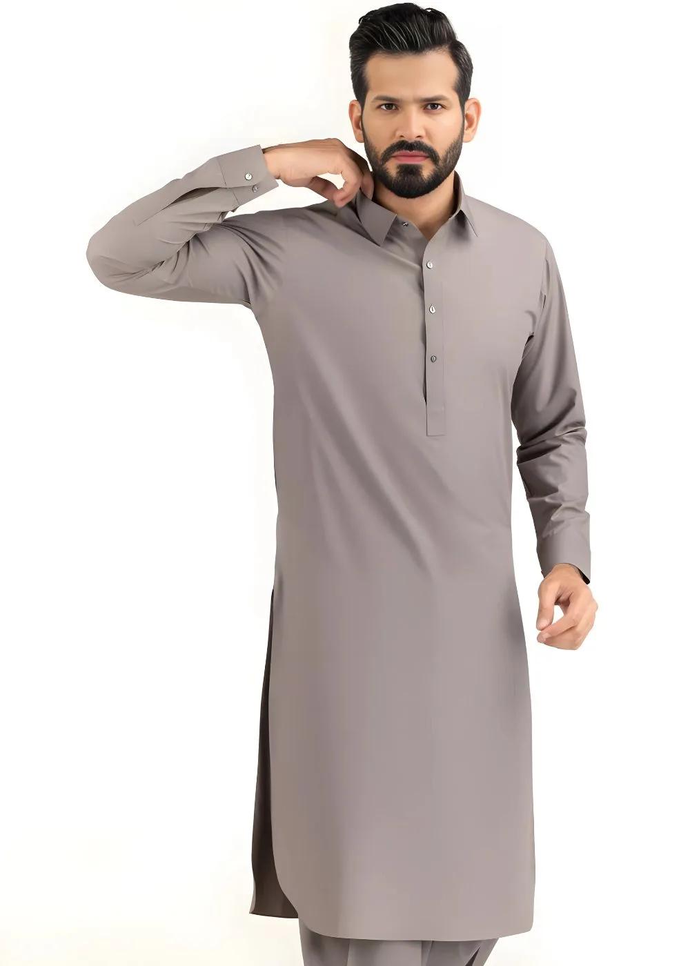 Gul Ahmed Brown Ambassador Wash & Wear Unstitched Fabric