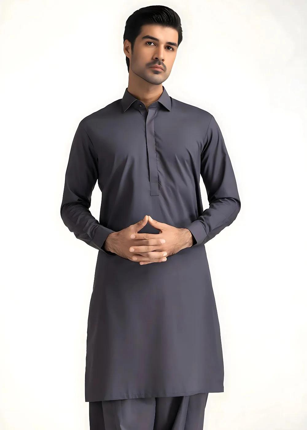 Gul Ahmed Dark Grey GUL 90000 P-Ultra Soft NS Unstitched Fabric Cotton