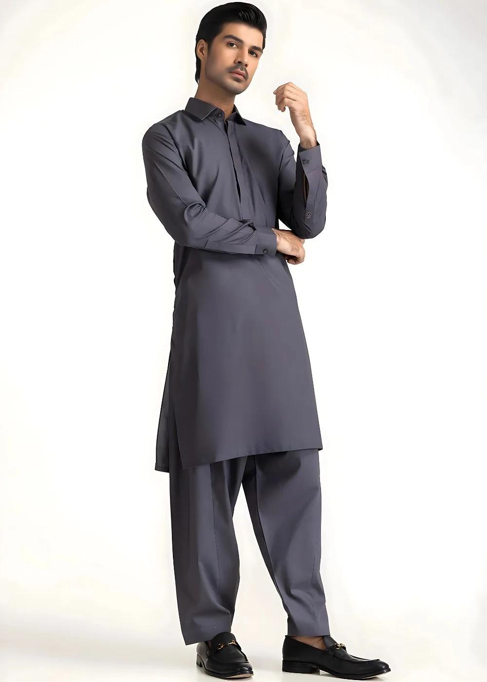 Gul Ahmed Dark Grey GUL 90000 P-Ultra Soft NS Unstitched Fabric Cotton