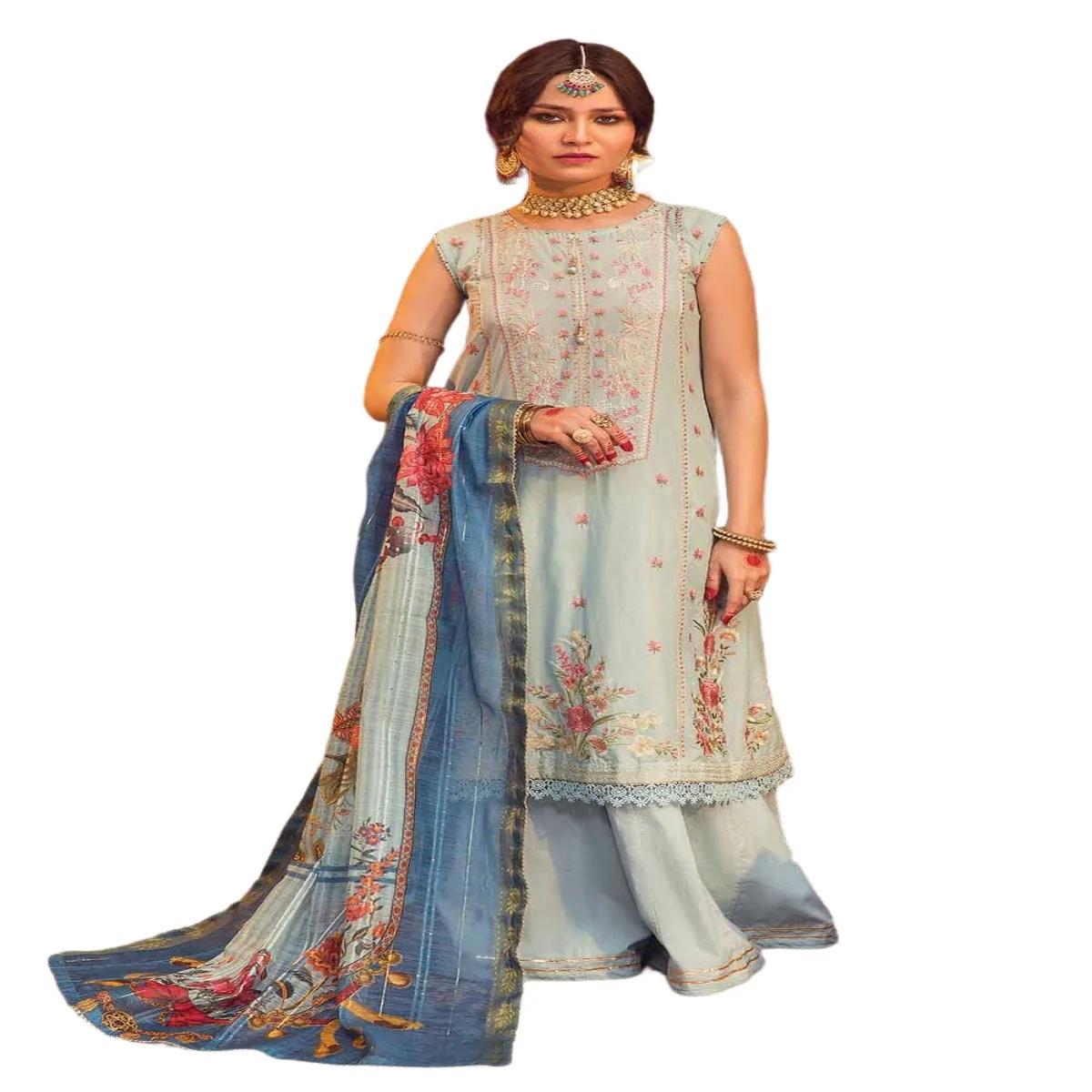 Gul Ahmed Embroidered Lawn Unstitched Suit with Jacquard Dupatta FE-32040