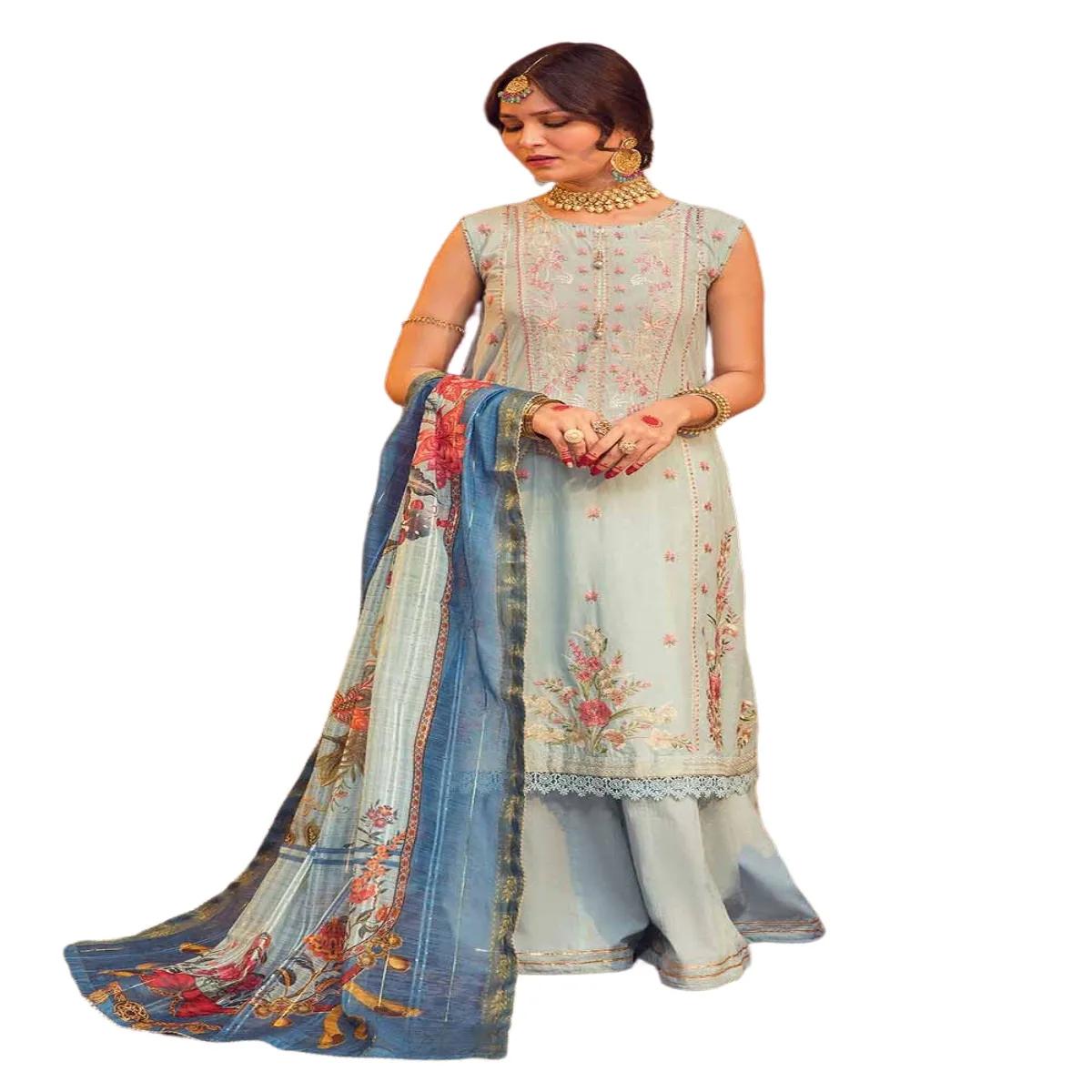 Gul Ahmed Embroidered Lawn Unstitched Suit with Jacquard Dupatta FE-32040