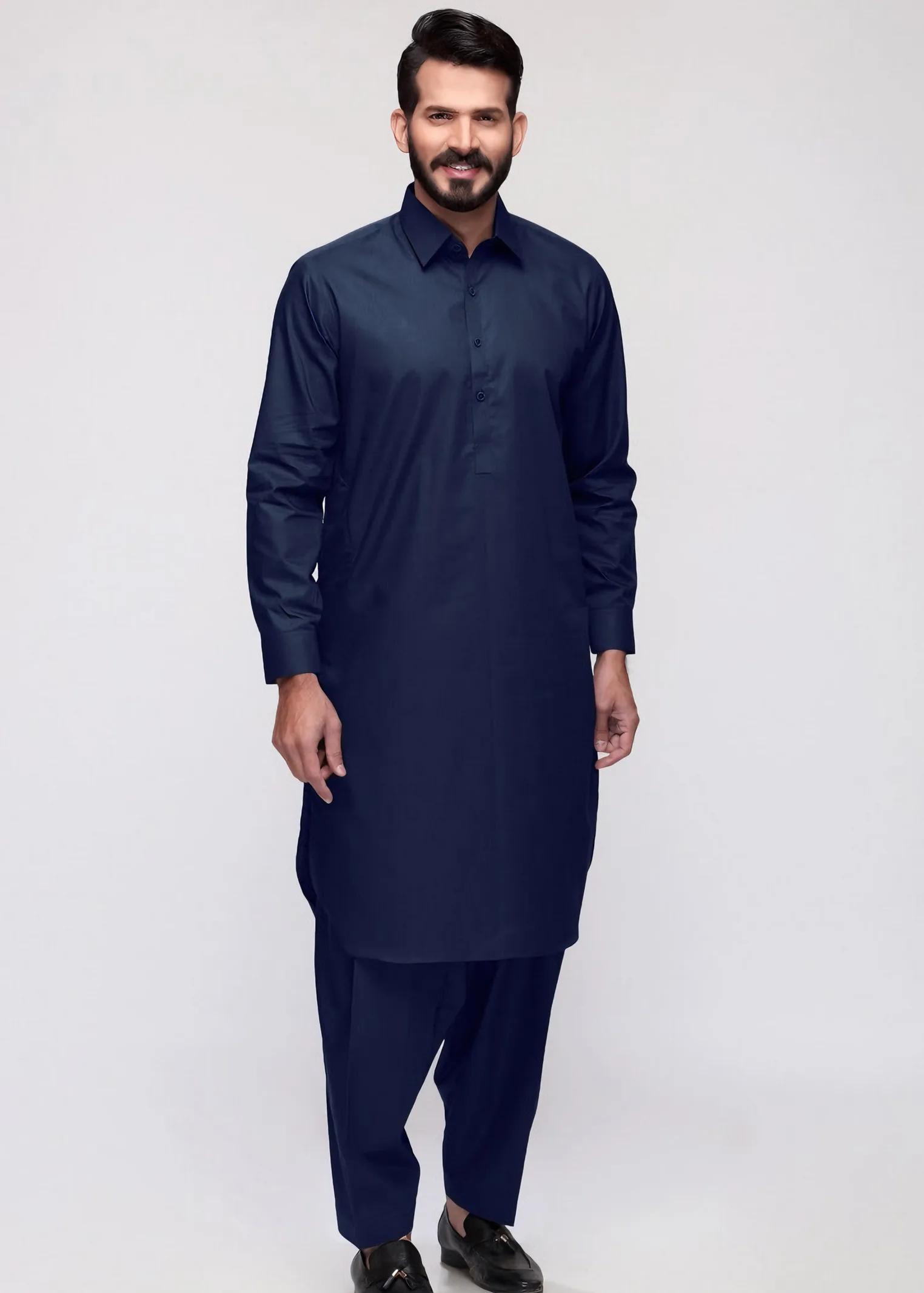 Gul Ahmed GUL 90000 F-ULTRA SOFT-NS Navy Blue Unstitched Fabric
