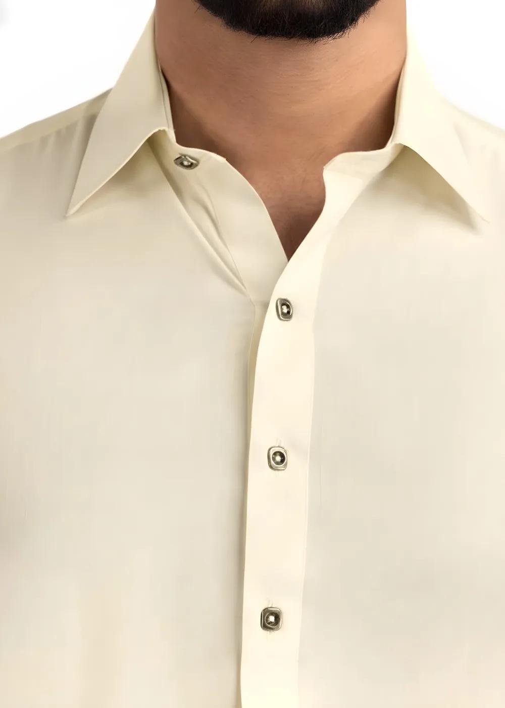 Gul Ahmed Gul Cotilla-NS Cream Premium Fine 100% Cotton Unstitched Fabric Suit