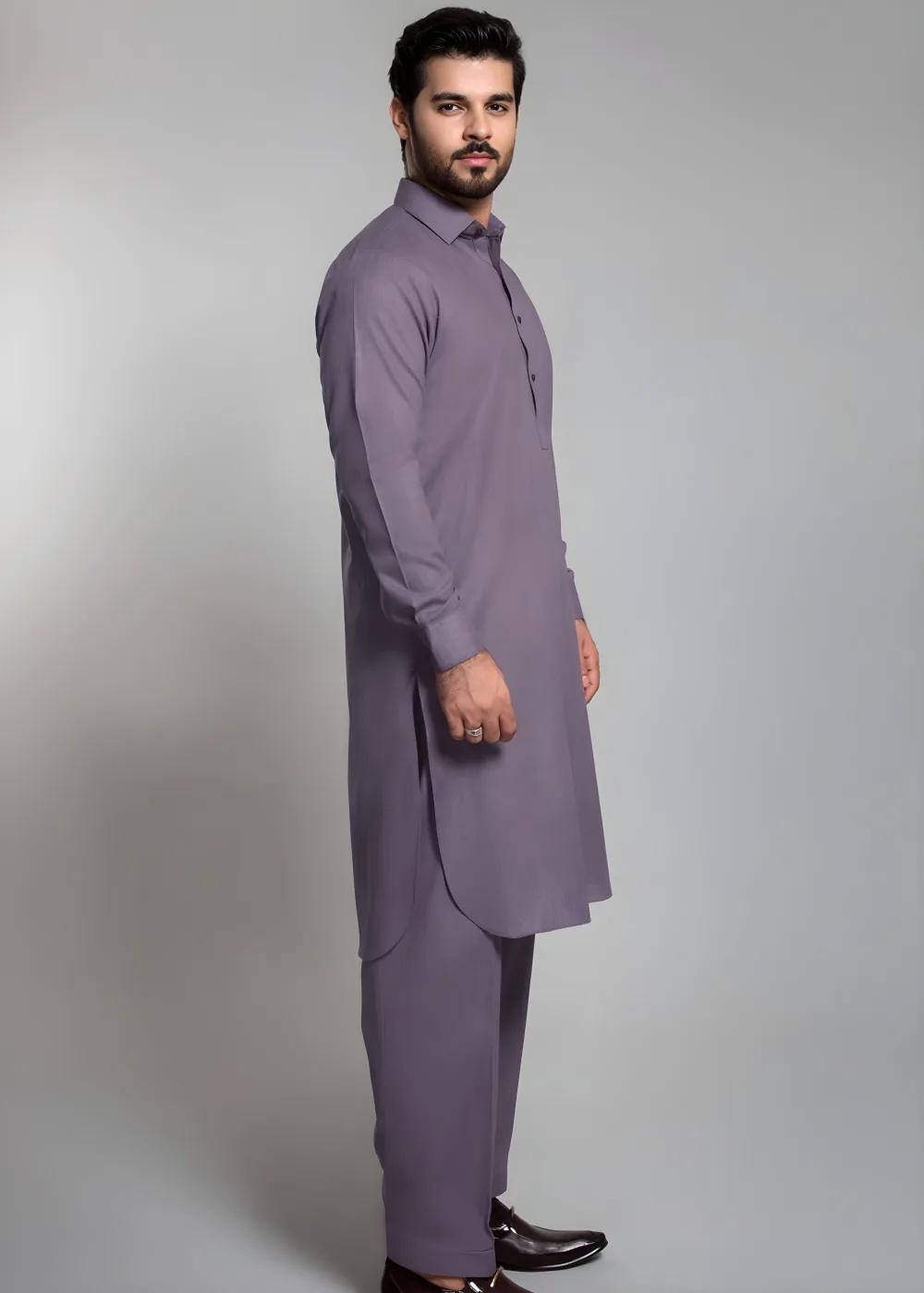 Gul Ahmed Purple Wash & Wear Unstitched Fabric Vision Opera-PS Suit