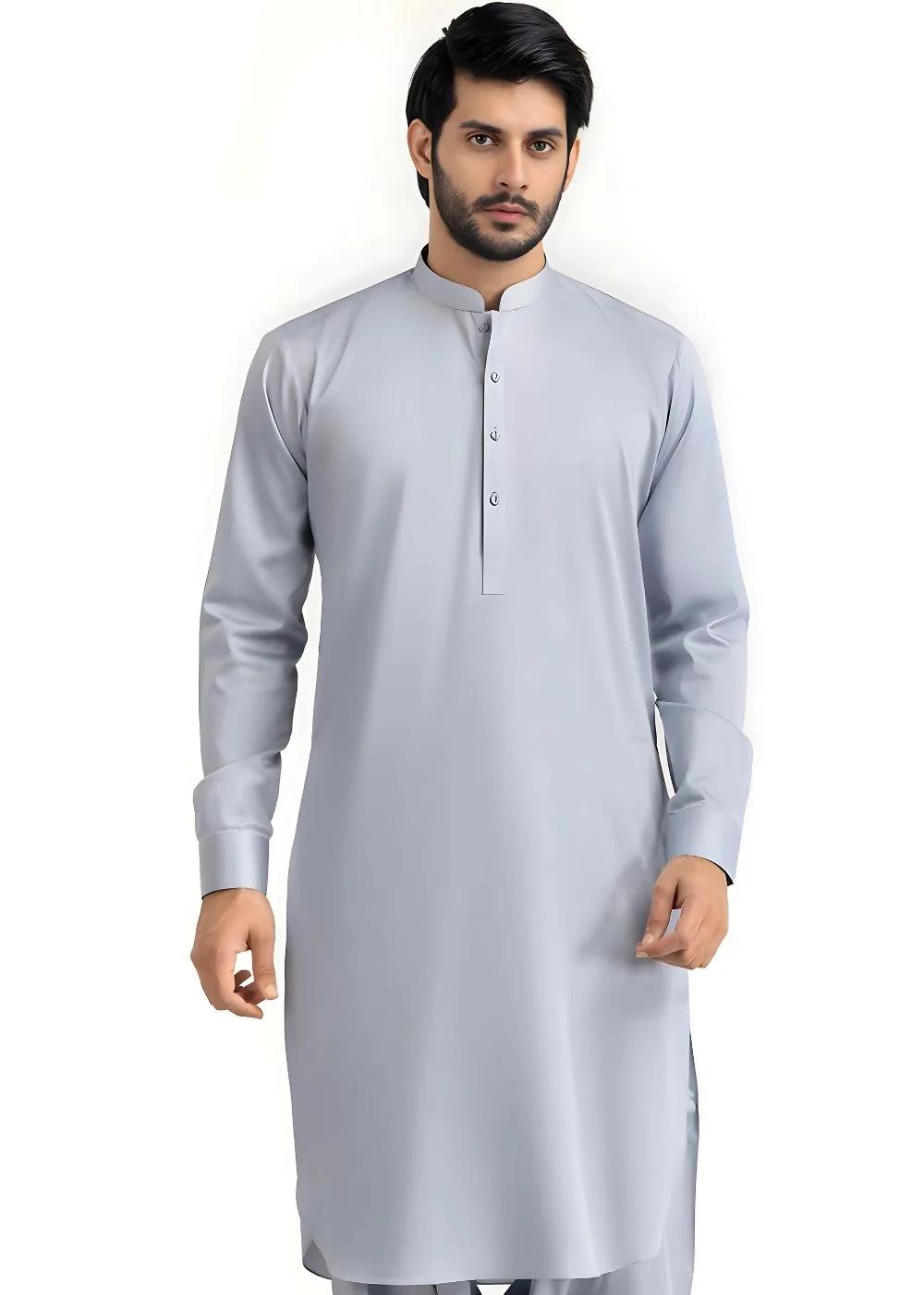 Gul Ahmed Silver Grey Ambassador Wash & Wear Unstitched Fabric