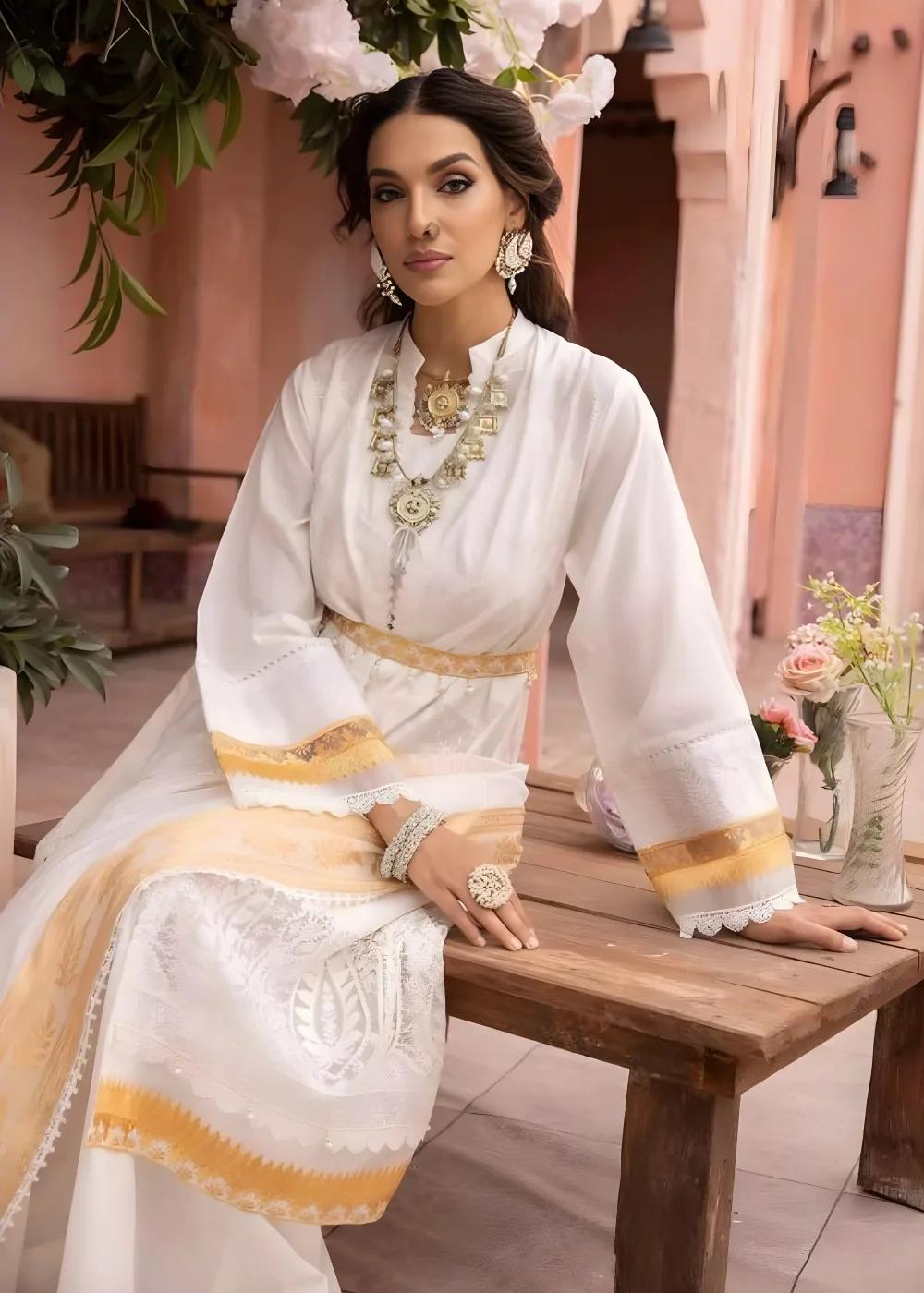 Gul Ahmed Suits for Women Embroidered Lawn 3-Piece Unstitched with Sequins Dupatta FE-32075