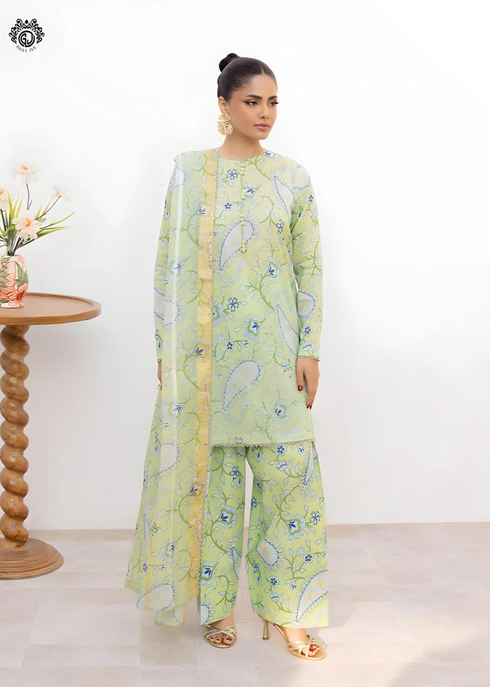 Gulljee 3-Piece Luxurious Digital Printed Embroidered Unstitched Lawn Suit