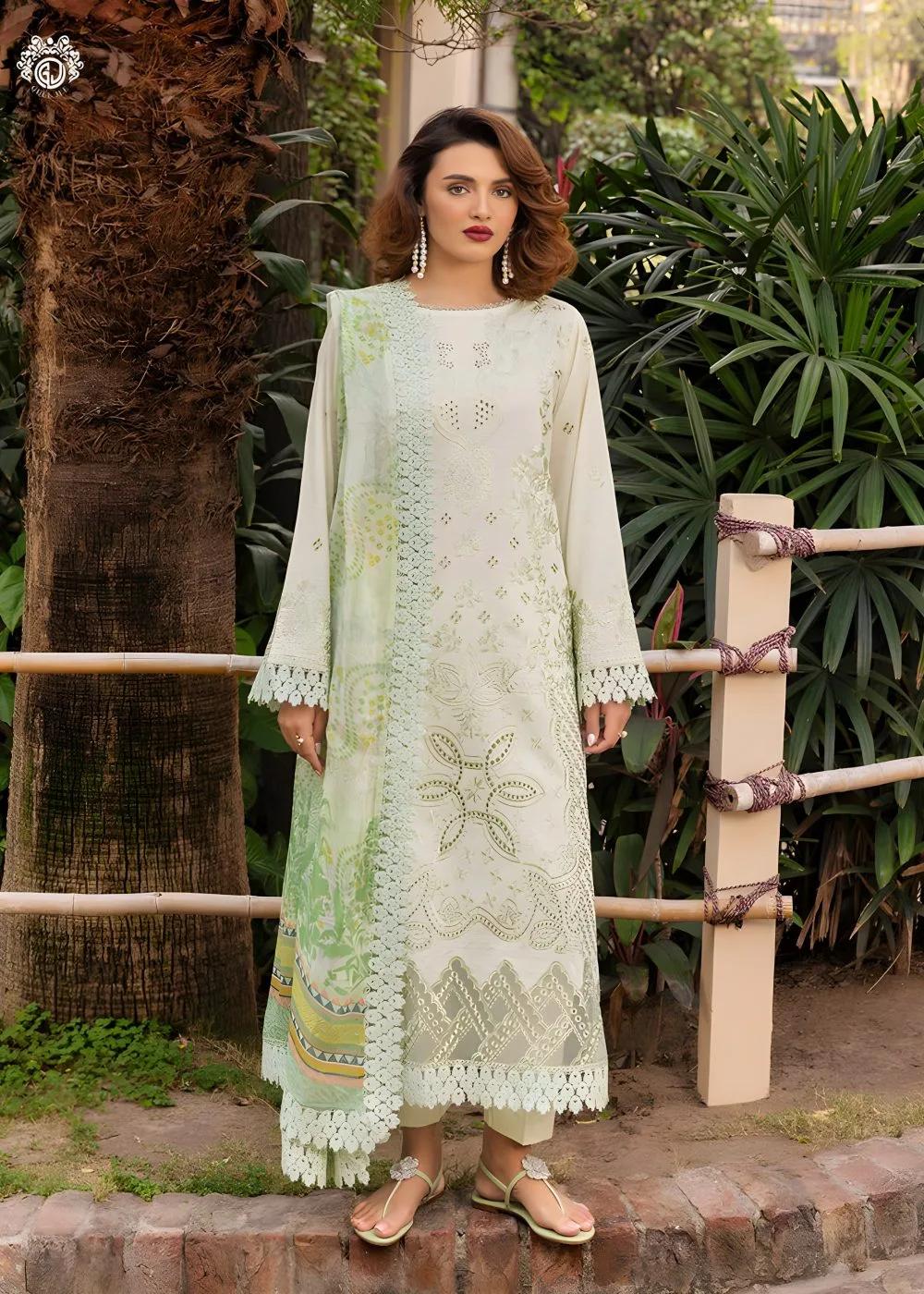 Gulljee 3-Piece Unstitched Exclusive Luxury Lawn Boring Embroidered Suit
