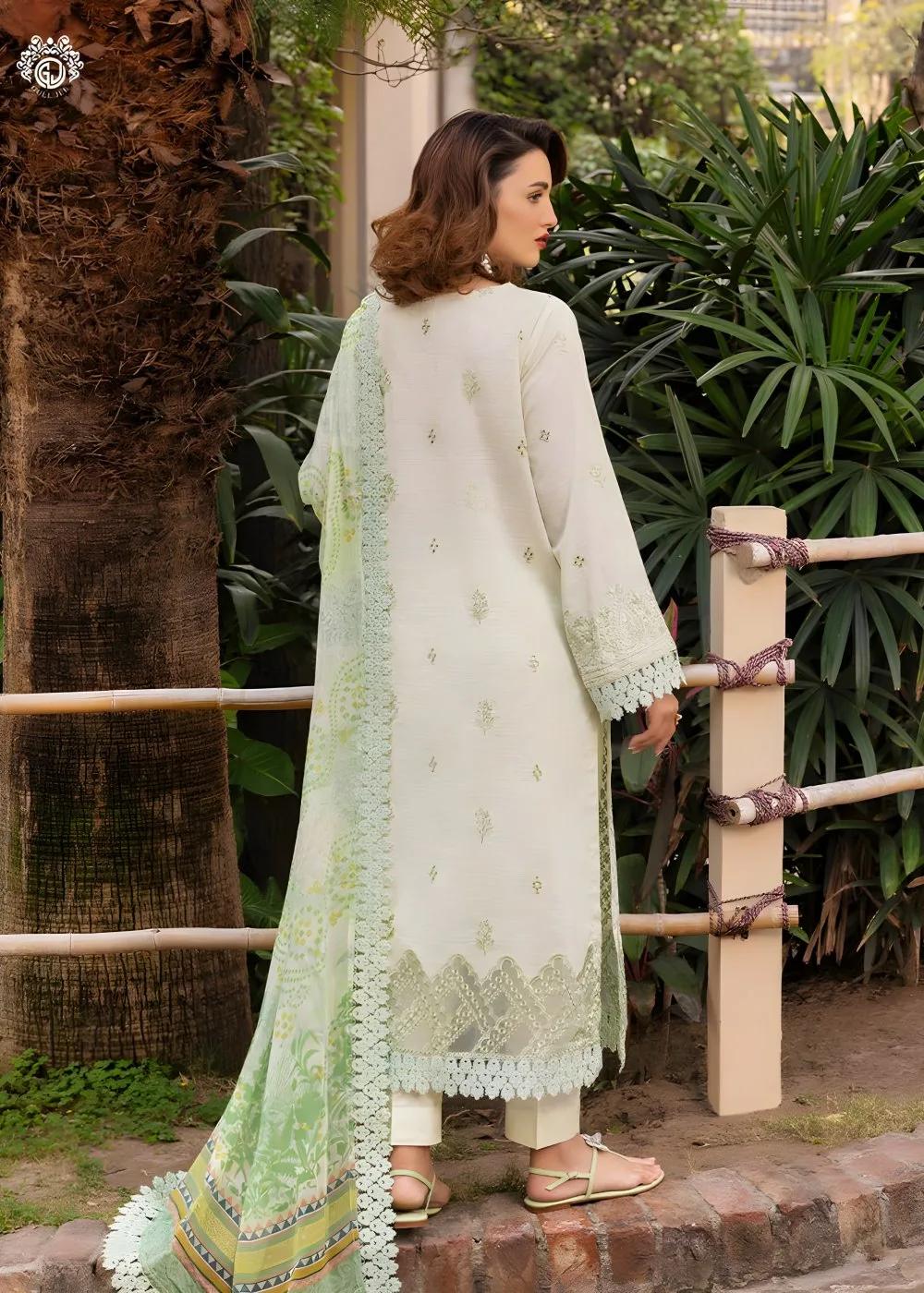 Gulljee 3-Piece Unstitched Exclusive Luxury Lawn Boring Embroidered Suit