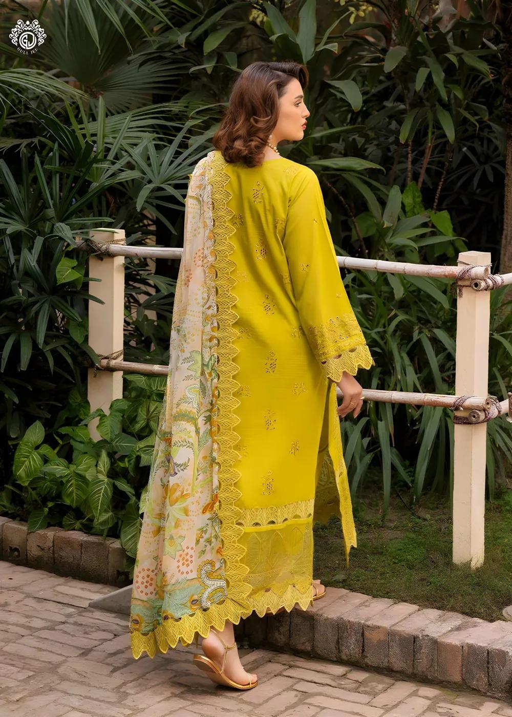 Gulljee 3-Piece Unstitched Exclusive Luxury Lawn Boring Embroidered Suit