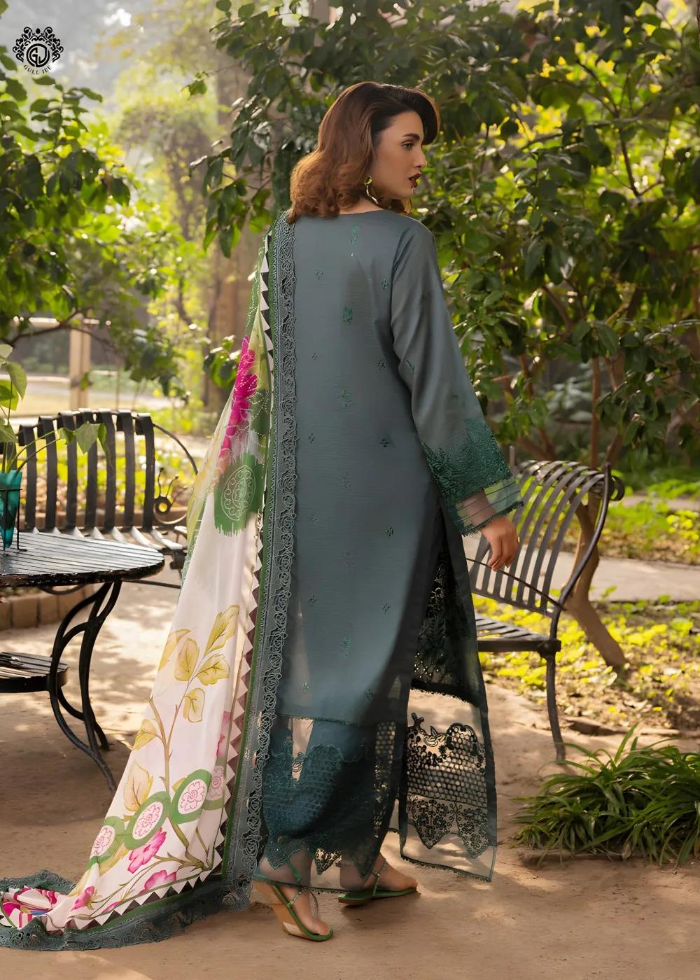 Gulljee 3-Piece Unstitched Exclusive Luxury Lawn Boring Embroidered Suit