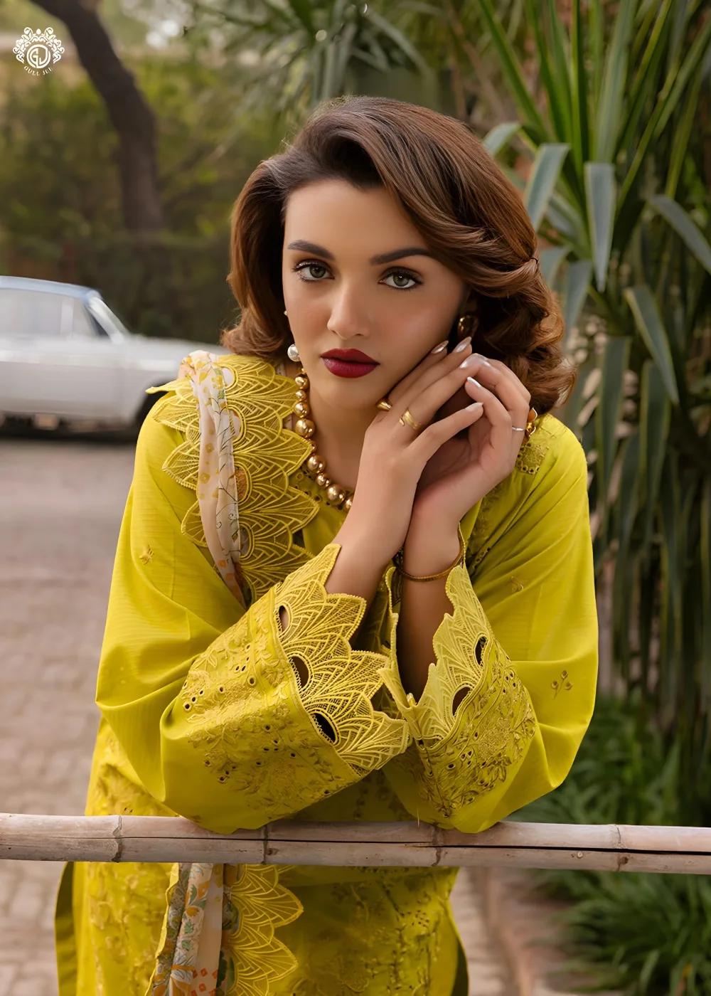 Gulljee 3-Piece Unstitched Exclusive Luxury Lawn Boring Embroidered Suit